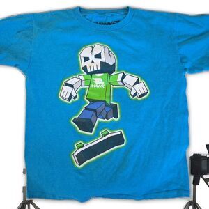 Vintage TONY HAWK Pro Skater Shirt L Birdhouse Lego Skateboard Skate Y2K Skull